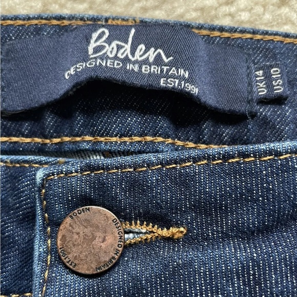 Boden The Edinburgh Jean Gold Piping Stretch Women’s Sz US 10 UK 14 High Rise - Picture 6 of 16